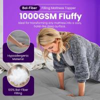 Grey Double Bed Mattress Topper Extra Deep 10CM – Extra Thick (4 Inches) Bed Topper 1000GSM for UK Standard Double Beds, Hypoallergenic, Breathable & Ultra Soft with Elastic Straps (137 X 190CM) - details 1
