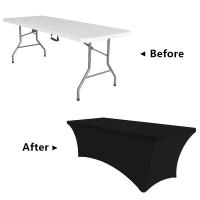 Mantel De Spandex 1pc Adecuado Para Fiestas Banquetes Bodas Y Eventos Muebles De Patio Al Aire Libre Tamaños 4ft/6ft/8ft - details 5