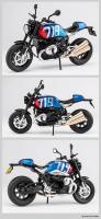 Modelo a Escala 1:12 De Motocicleta R Nine T En Aleación Con Sonido Y Luz Vehículo De Juguete Para Coleccionistas Y Niños Simulación off Road Sin Batería Material Metálico - details 10