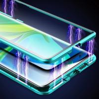 Funda De Teléfono Metálica Magnética De 360 ° Protección Completa Para Honor 90 70 50 20 pro 9X 8X Con Bumper De Vidrio Doble - details 5