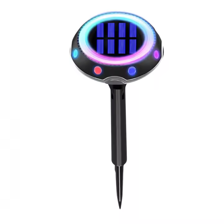 Mediawavestore Foco Solar LED RGB para Jardín con Sensor Crepuscular y Batería Recargable - 1