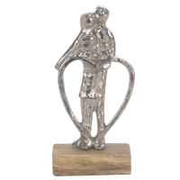 CAPRILO REGALOS & DECORACIÓN Figura Decorativa de Madera y Metal "Pareja Corazón". Adornos y Esculturas. Decoración Hogar. Regalos Originales. 10 x 5 x 22 cm. - details 0