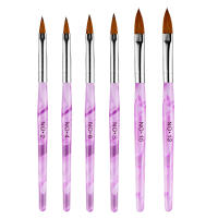 Kit De Arte De Uñas 21Pcs Con Pinceles De Acrílico Rosa Marcas De Mármol Rotuladores De Gel UV Diferentes Tamaños De Puntas - details 1