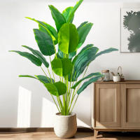 Árbol De Palma Tropical Artificial 84-120cm Hojas De Plátano Falsas Toque Real Strelitzia Plantas De Plástico Para Jardín Y Hogar - details 2