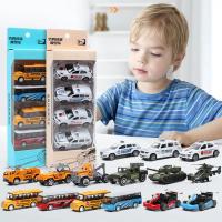 Juego De 4 Piezas Coches Pequeños De Aleación Para Niños Coches Miniatura Estilo Policia Escuela Taxi Durable Regalos Para Niños - details 0