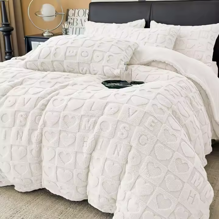 SHANN - Edredón Borrego con Funda de Cojin - Edredón Nódico Invierno Cálido y suave con Relleno de Micro Fibra Poliéster, Edredón Reversible Franle y Sherpa-Edredon Invierno para Cama, Edredon manta con relleno por dentro - 1