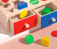 Caja De Monedas De Madera Montessori Para Niños Juguete Sensorial De Doble Cajón De Formas Y Colores Regalo Para Bebés Educativo Y Divertido - details 1
