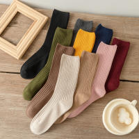 10Pares De Calcetines Largos De Algodón Para Mujer Estilo Retro Otoño Invierno Color Sólido Negro Rosa Para Estudiantes Y Jóvenes - details 7