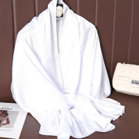 Pañuelo De Seda Lujoso Para Mujer En Color Sólido Moda Comodidad Y Versatilidad Shawl Muffler Neckerchief Bandanna Para Exterior - details 4