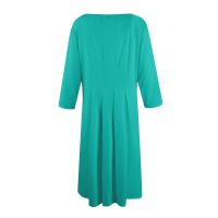 Vestido Largo De Manga Larga Para Mujer Casual Suéter Con Bolsillos Estilo Swing Suelto Cuello Redondo Color Sólido Vestido Robe - details 16