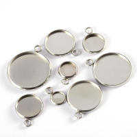 20pcs Base De Cabochón De Acero Inoxidable 14/20/25mm Para Colgantes DIY Encaje Charms Pendiente Blanco Metal Herramienta De Joyería - details 2
