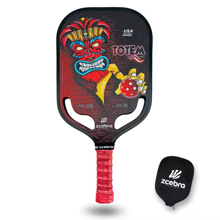 Pala de Pickleball Zcebra Totem. Carbon Frosted Surface 18K. Núcleo 3 capas 19 mm PP + Nomex + pp - 1
