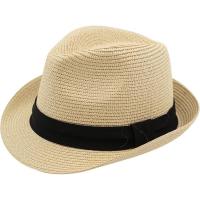 Kebedo Moda Sombrero de Paja Unisex Fedora, Estilo Borsalino Trilby Gorra Panamá para Verano, Playa, Sombrero de ala Corta Casual Talla única ajustable 57-58CM para Adulto Hombre, Mujer - details 0
