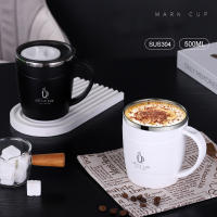 Taza De Café De Acero Inoxidable 304 Con Tapa Y Manija Tumbler Doble Capa Resistente Al Calor Vaso Termo Ecológico Para Bebidas - details 0