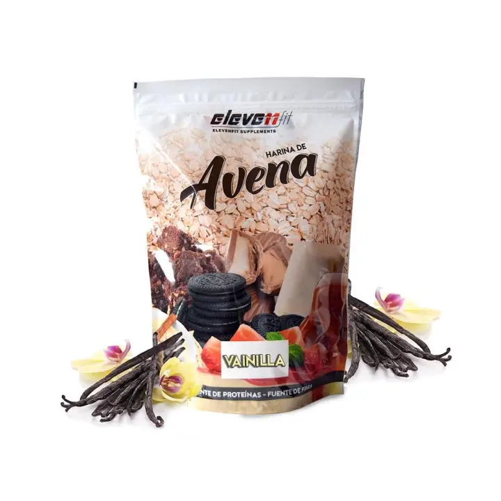 Eleven Fit Harina de Avena / Fuente de Hidratos de Carbono y Proteínas - Ideal para Tortitas - 18 Deliciosos Sabores - Efecto Saciante y Beneficios de Alta Nutrientes Sabor Vainilla 1KG - 1