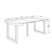 Skraut Home - Mesa Consola Extensible - Mesa Auxiliar - Tapa - 58/180x90x73cm - Práctica y Versátil - Estilo Moderno - Fácil Montaje - details 2
