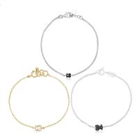 Sterling silver gemstone bear bracelet for women simple light luxury fashion jewelry - details 0