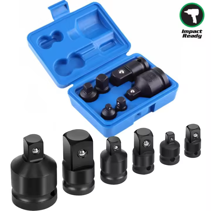 JOMAFA - Juego de adaptadores de impacto reductores y aumentadores acero cr-v  1/4'' 3/8'' 1/2'' 3/4'' , 6 piezas - 9200 - 1