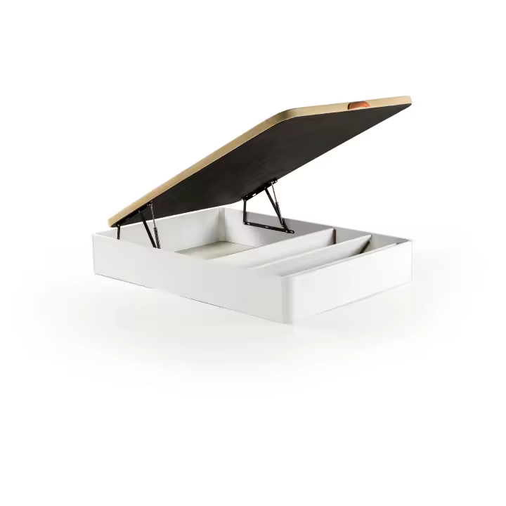 KAMIBIA | Canapé Abatible BLANCO con ZAPATERO. Transporte y Montaje Incluido. Baldas Extraíbles. Altura Cerrado 35cm - Organización Sin Esfuerzo - 1