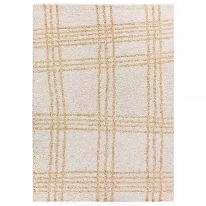 Alfombra interior shaggy de estilo nórdico en beige - HELIA 8808 | 60x120, 80x150, 133x190, 160x230 cm - 1