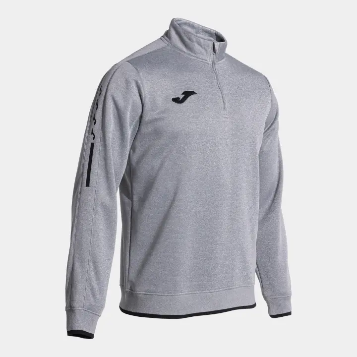 Sudadera Básica Entrenamiento Hombre Joma Olimpiada 103708 Gris Melange Negro 251 Confortable - 1