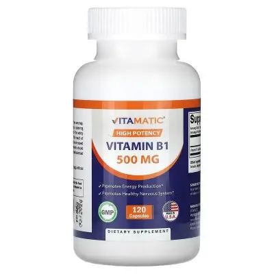 B1 Alta Potencia, 500 mg 120 cápsulas de Vitamatic - 1