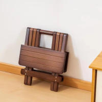 Taburete Plegable Para Exteriores Pequeño Y Portátil Mesa Lateral De Madera Para Salón De Estar Y Uso Doméstico - details 2