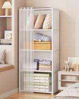 Gabinete De Almacenamiento Multicapa Con Cortinas Resistente Al Polvo Armario Portátil Organizador De Ropa Ecológico De 5 Capas Metal Para Espacio Doméstico - details 1
