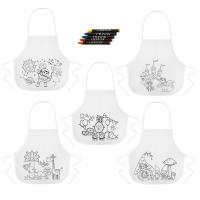 Delantales infantiles para Colorear con 5 Ceras Dibujos Infantiles. Con 5 divertidos diseños. Un original regalo para dar como detalle a niños y niñas en fiestas de cumpleaños, carnaval, colegios, guarderías y eventos infantiles. - details 2