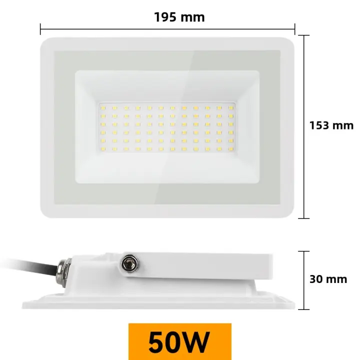 Luz De Enfriamiento LED Exterior IP65 10W 20W 30W 50W 100W Calor/Cielo Blanco Para Jardín Y Garage Con Fuente De Alimentación AC220V - 1