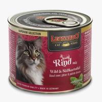 Pack 12X200 Gr - Leonardo Super Selection Ternera con caza y boniato comida humeda en lata para gatos adultos - details 1