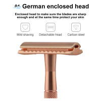 Afeitadora Manual Clásica Con 10 Hojas De Afeitar Acero De Aluminio Cuchillo De Seguridad Para Hombres Y Eliminación De Vello En Mujeres Herramienta De Afeitar - details 0