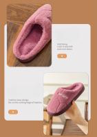 Zapatillas De Invierno Unisex Algodón Tacones Plano Antideslizantes Para Hombre Y Mujer Pantuflas De Plush Cálidas Para El Hogar Pareja - details 12