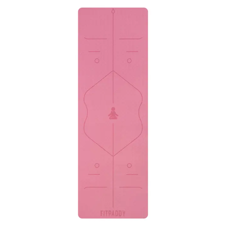 Esterilla de yoga FITPADDY 183x61cm, 6mm con superficie antideslizante y guías de alineación - 1