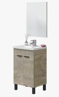 CAMA EXPRESS Mueble de baño de 50 cm de ancho con 2 puertas y espejo en color roble alaska (Lavabo no incluido). - details 0
