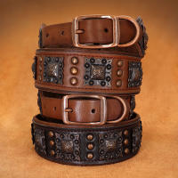 Collar De Cuero Genuino Para Perros Grandes Y Medianos Collar De Cuero Real Ancho Para Rottweiler Bulldog Adecuado Para Todas Las Etapas De Vida - details 5