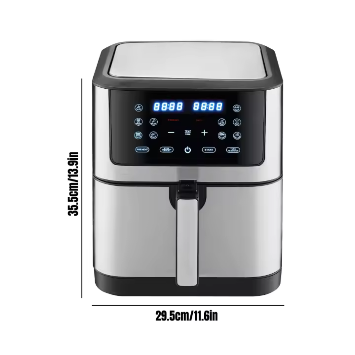 12L Freidora de aire, pantalla digital, 8 cuartos de galón, olla grande para freidora de aire,12 ajustes preestablecidos de cocción táctil, cesta de freidora de aire, 1800 W, multifunción - 1