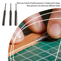 Juego De 3 Piezas Herramienta Manual De Groover De Cuero En Forma U Y V Para DIY Y Artesanía Herramienta De Trabado Metálica - details 1