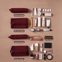 Bolsa De Maquillaje Organizadora 4 En 1 Para Mujer Con Cierre De Cremallera Y Malla Gran Capacidad Bolso De Cosméticos Plegable Portátil Para Viaje Y Almacenamiento - details 9