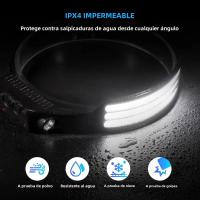 Lámpara De Cabeza COB LED Con Sensor Recargable Por USB Y Batería Integrada Para Camping Y Pesca Lámpara Frontal Impermeable Con Ángulo De Haz De 180° - details 1