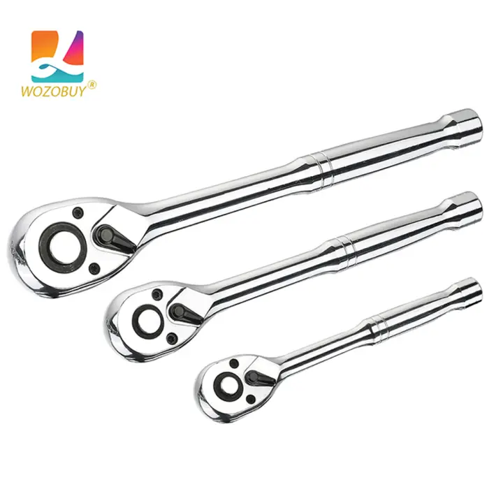 Juego De Llaves De Eje Rápido Mini 3pcs 1/4 3/8 1/2 Pulgada 72 Dientes Cabeza Cuadrada Antideslizante Herramienta Multifuncional De Acero Cr-V - 1