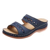 Sandalias De Mujer Verano 2024 Color Sólido Casual Abiertas Tobilleras Suaves Transpirables Elegantes Con Plataforma Y Tacón Bajo - details 1
