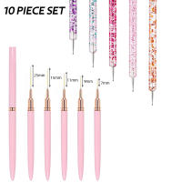 Set De 10 Pinceles Para Arte De Uñas Liner Acrílico Profesional Herramienta De Manicura Con Plumas De Pintura Para Diseño De Uñas - details 1
