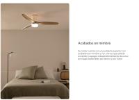 CREATE - Ventilador de techo 40W silencioso Ø132 cm con luz LED en cuerpo y lámpara - WIND CALM RATTAN - details 4