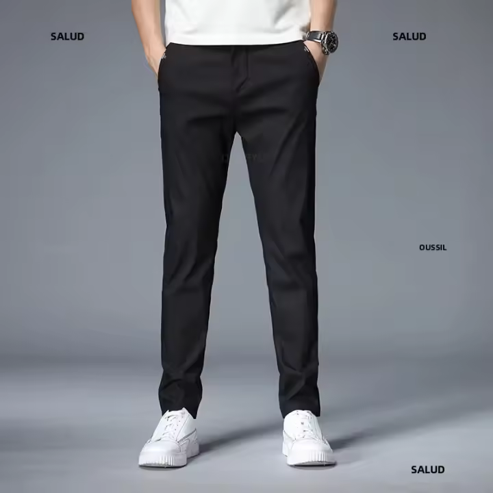 Pantalones Casuales Para Hombre Estilo Clásico Verano Nuevos 4 Colores Mallas Delgadas Moda Negocios Ajustados Color Sólido Algodón Talla 38 - 1