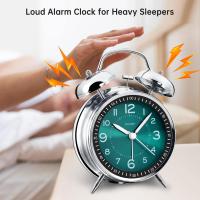 Reloj despertador Silencioso A5 para Mesita de Noche, 4 ", estilo Retro Vintage con dos Campanas, para personas que son profundas, para niños y para dormitorios. Cuarzo analógico, funciona con Pilas - details 3