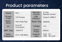 Reproductor De Radio Para Coche 1Din Multimedia MP3 Bluetooth FM TF SD Slot AUX USB Universal Autoradio Con Display Táctil 2.5'' - details 15