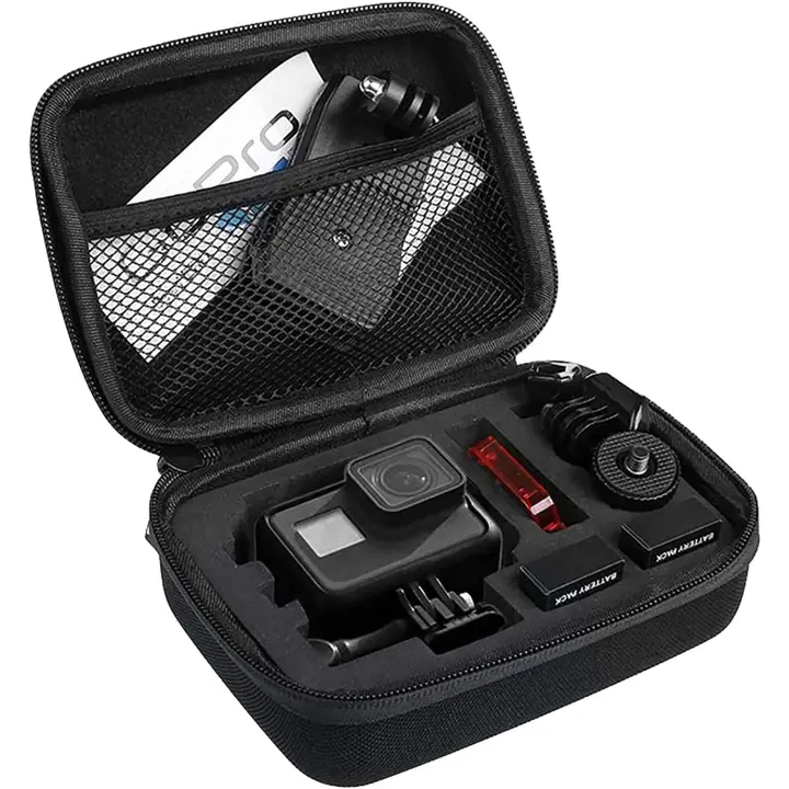 FGNS Maletin de Transporte para Accesorios Camara Deportiva, Estuche de Transporte Funda Prueba de Golpes Compatible con GoPro Hero/SJCAM y otro cámaras de acción mas y Accesorios Talla Pequeña - 1