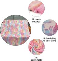 Manta De Ternura Luminosa Con Unicornio Y Dinosaurio Para Niñas Y Niños Manta De Punto De Poliéster/Celulosa Suave Y Cálida Con Diseño De Árbol De Navidad Que Brilla En La Oscuridad - details 5