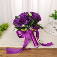 Bouquet De Novia Y Damas De Honor Flores De Seda Blancas Rosas Artificial Accesorios De Boda Flores Mariage Para La Novia - details 5